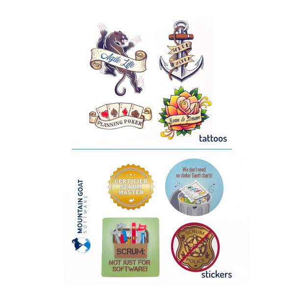 Scrum Master Temporary Tattoo and Sticker bundle